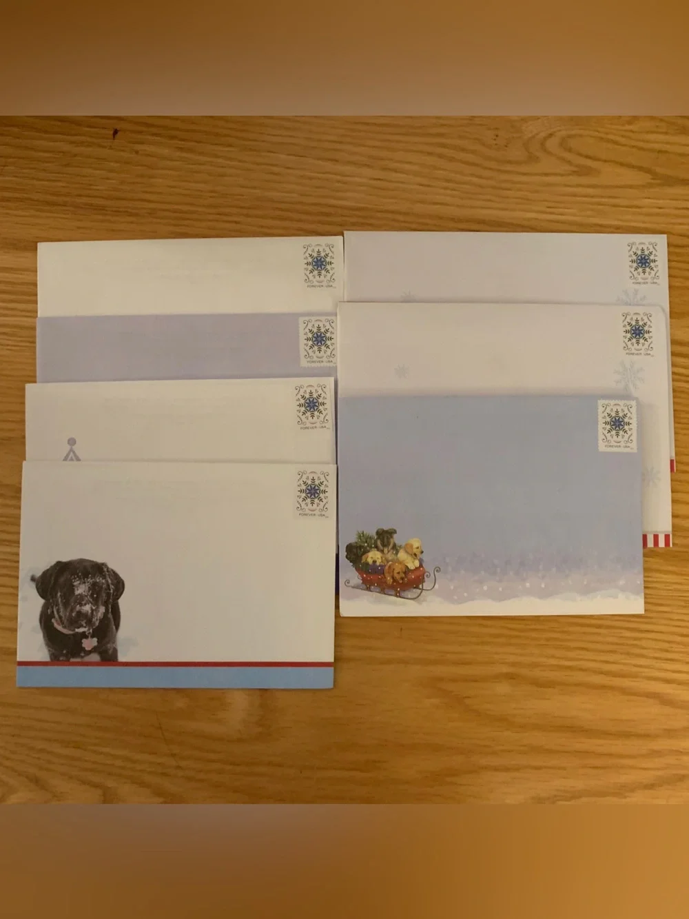 Dog Christmas Cards (7) w/postage